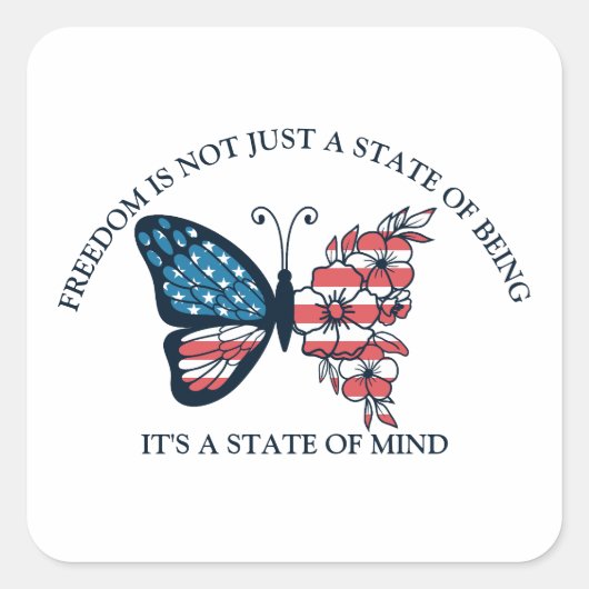 4 juli Butterfly Vierkante Sticker (Voorkant)