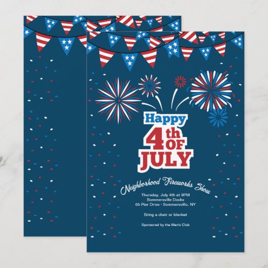 4 juli Buurt Vuurwerk Kaart (Voorkant / Achterkant)