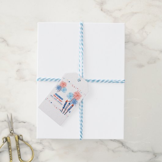 4 juli cadeaulabel (Met Touw)