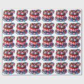 4 juli cake cadeaupapier (Vlak)