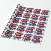 4 juli cake cadeaupapier (Uitgerold)