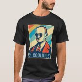 4 juli Calvin Coolidge President Retro Patrio T-shirt (Voorkant)