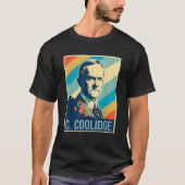 4 juli Calvin Coolidge President Retro Patrio T-shirt (Voorkant)