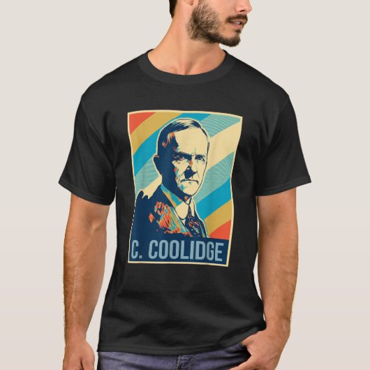 4 juli Calvin Coolidge President Retro Patrio T-shirt (Voorkant)
