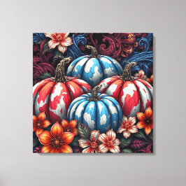 4 juli Camo Pumpkins Canvas Afdruk