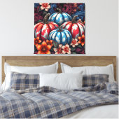 4 juli Camo Pumpkins Canvas Afdruk (Insitu (Slaapkamer))