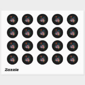 4 juli Camper Van Us Flag Patriottische Camping Vr Ronde Sticker (Vel)