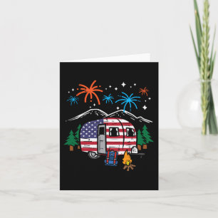 4 juli campervan VS vlag patriottische kampeervrou Kaart