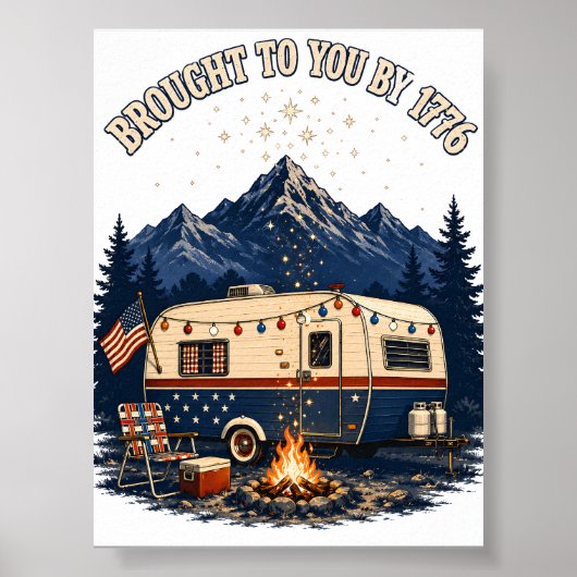 4 juli campingwagen bergen poster (Voorkant)
