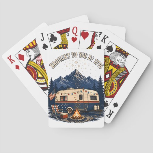 4 juli-campingwagen in de bergen pokerkaarten (Achterkant)