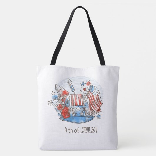 4 juli Canvas tas (Achterkant)