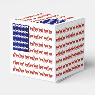4 juli Cat Flag Red White en Blue Bedankdoosjes