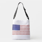 4 juli Cat Flag Red White en Blue Crossbody Tas (Achterkant)