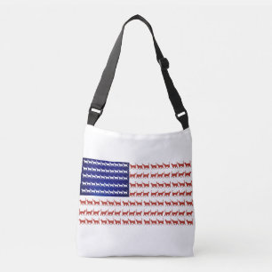 4 juli Cat Flag Red White en Blue Crossbody Tas