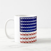 4 juli Cat Flag Red White en Blue Koffiemok (Links)