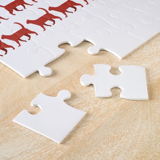 4 juli Cat Flag Red White en Blue Legpuzzel (Zijkant)