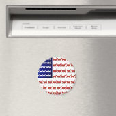 4 juli Cat Flag Red White en Blue Magneet (Insitu (Vaatwasser))
