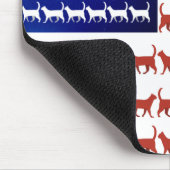 4 juli Cat Flag Red White en Blue Muismat (Hoek)