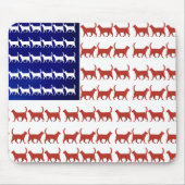 4 juli Cat Flag Red White en Blue Muismat (Voorkant)