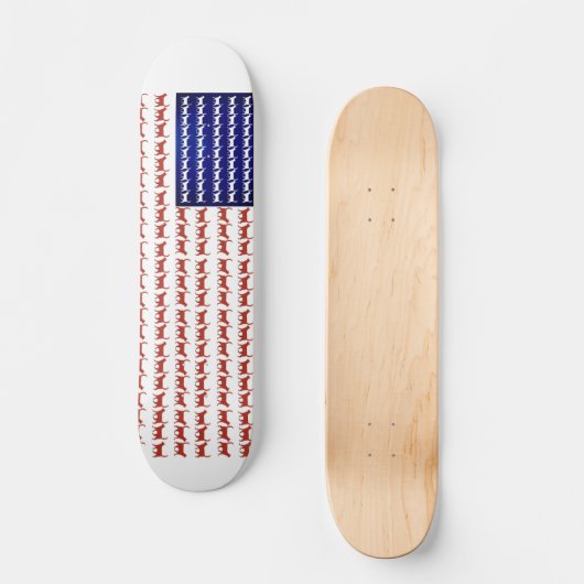 4 juli Cat Flag Red White en Blue Persoonlijk Skateboard (Voorkant)