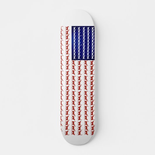 4 juli Cat Flag Red White en Blue Persoonlijk Skateboard (Voorkant)
