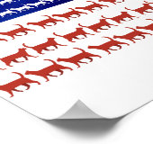 4 juli Cat Flag Red White en Blue Poster (Hoek)