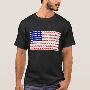 4 juli Cat Flag Red White en Blue T-shirt