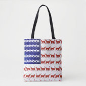 4 juli Cat Flag Red White en Blue Tote Bag (Voorkant)