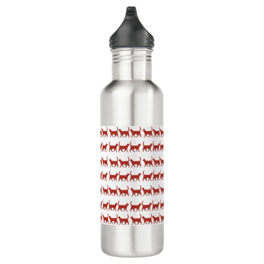 4 juli Cat Flag Red White en Blue Waterfles (Rechts)