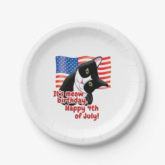 4 juli Cat Papieren Bordje (Voorkant)