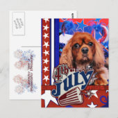 4 juli - Cavalier King Charles Spaniel - Cooper Briefkaart (Voorkant / Achterkant)