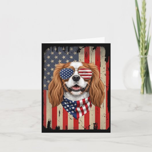 4 juli Cavalier King Charles Spaniel hond Kaart (Voorkant)