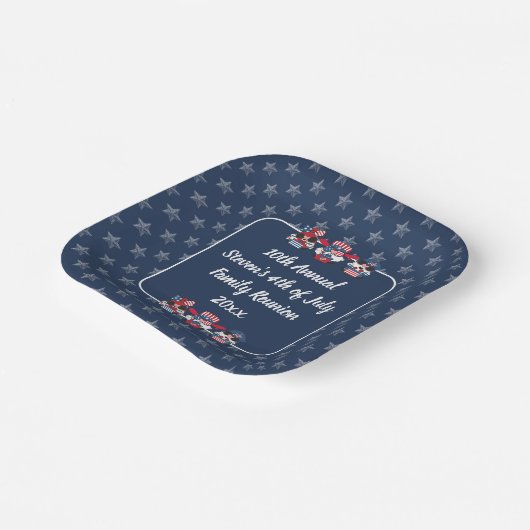  4 juli Celebration Design Papieren Bordje (Gebogen)