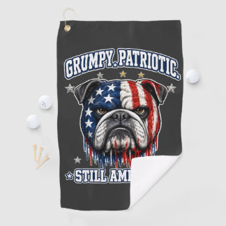 4 juli Chagrijnige Patriottische Bulldog Golf Hand Golfhanddoek