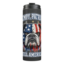 4 juli Chagrijnige Patriottische Bulldog Tumbler Thermosbeker