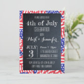 4 juli Chalkboard Flag Party Uitnodiging (Staand voorkant)