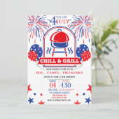4 juli Chill & Grill BBQ-feest Kaart (Staand voorkant)