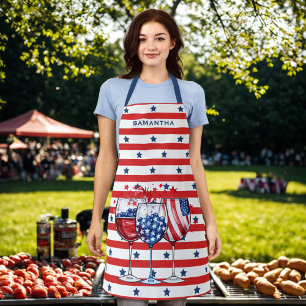 4 Juli Cocktails Rood & Wit Stripes Blauwe Sterren Schort