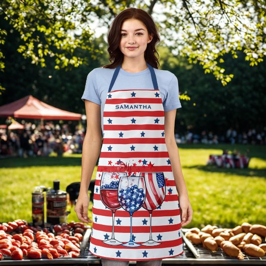 4 Juli Cocktails Rood & Wit Stripes Blauwe Sterren Schort