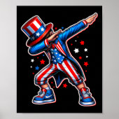 4 juli Cool Dabbing Boy Amerikaanse vlag Patriot Poster (Voorkant)