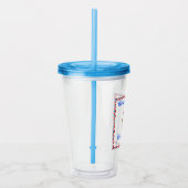 4 juli Cool Patriotic Emoji Acryl Drinkbeker (Rechts)