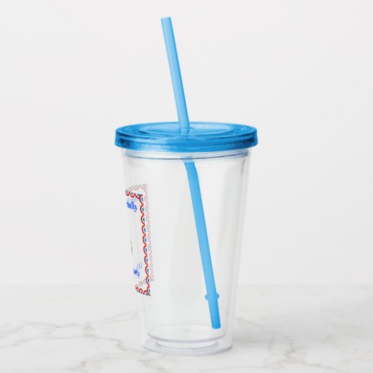 4 juli Cool Patriotic Emoji Acryl Drinkbeker (Links)