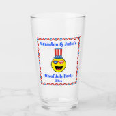 4 juli Cool Patriotic Emoji Beer Pint Glas (Voorkant)