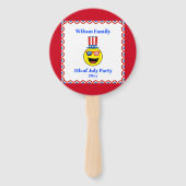 4 juli Cool Patriotic Emoji Handwaaier (Voorkant)