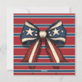 4 juli Coquette Bow met Stars and Stripes Party Feestdagenkaart (Achterkant)