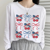 4 juli Coquette Bow Shirt, Patriottisch USA T-shir T-shirt