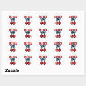 4 juli Coquette Cherry Amerikaanse Vlag Ronde Sticker (Vel)