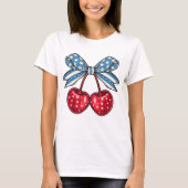 4 juli Coquette Cherry Bow T-shirt (Voorkant)