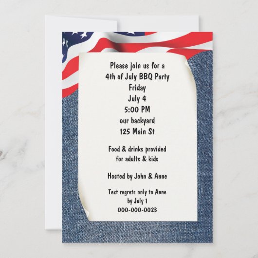 4 juli Corgi Dog Kaart (Achterkant)