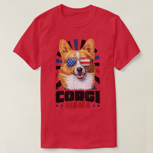 4 juli Corgi Mama T-shirt (Design voorkant)